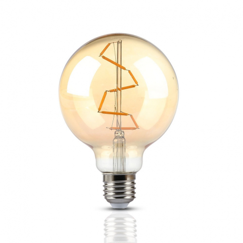V-TAC - VT-2024 4W G95 Żarówka LED Filament / Klosz Bursztynowy / Barwa:2200K / Trzonek:E27 - 7146