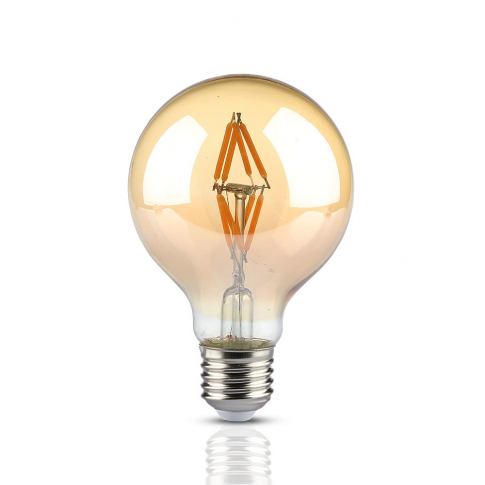 V-TAC - VT-2004 4W G80 Żarówka LED Filament / Klosz Bursztynowy / Barwa:2200K / Trzonek:E27 - 7148