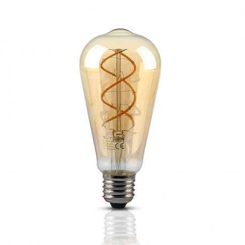 V-TAC - VT-2065 5W ST64 Żarówka LED Filament / Barwa:2200K / Klosz: Bursztynowy / Trzonek: E27 - 7218