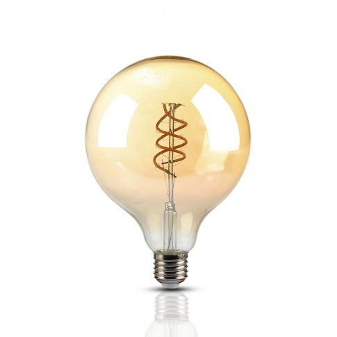 V-TAC - VT-2126 6W G125 Żarówka LED Filament 2xSpieral / Klosz Bursztynowy / Barwa:2200K / Trzonek:E27 - 7328
