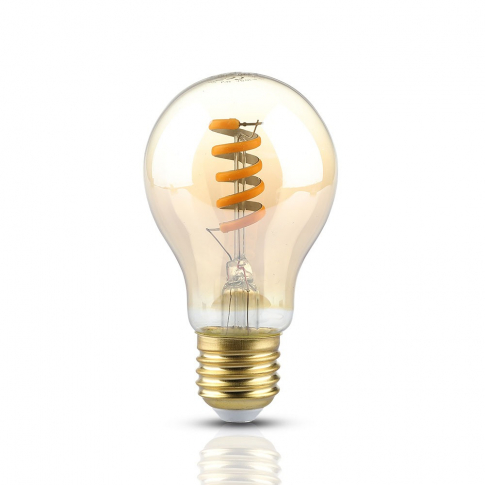 V-TAC - VT-2154 4W Żarówka LED Filament - Spiralna / Klosz: Bursztynowy / Trzonek:E27 / Barwa:2200K - 7335