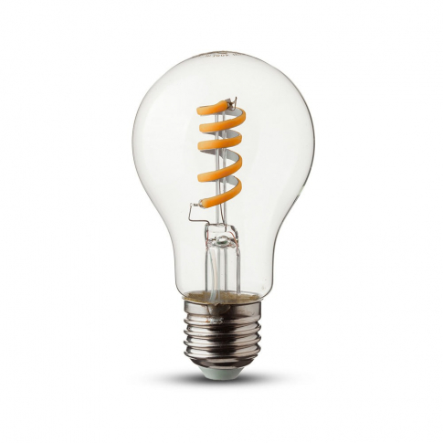 V-TAC - VT-2164 4W Żarówka LED Filament - Spiralna / Klosz: Transparentny /Trzonek:E27 / Barwa:2700K - 7336