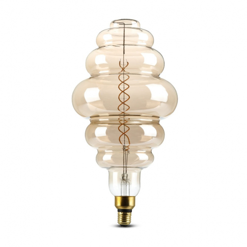 V-TAC - VT-2159 8W Żarówka dekoracyjna LED S200 / Klosz: Bursztynowy / Barwa:2200K / Ściemnialna / Trzonek:E27 - 7465