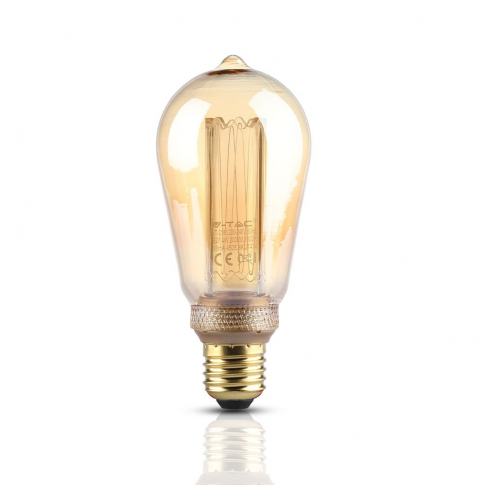 V-TAC - VT-2185 4W ST64 Żarówka LED Filament / Klosz Bursztynowy / Barwa:1800K / Trzonek:E27 - 7474