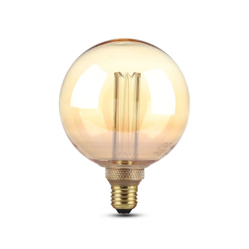 V-TAC -  4W G125 Żarówka LED Filament / Klosz Bursztynowy / Barwa:1800K / Trzonek:E27 - 7475