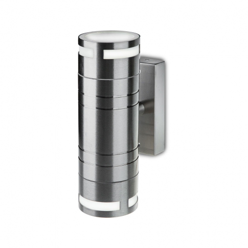 V-TAC - VT-7632 Kinkiet GLASS dwukierunkowy 2xGU10 / Obudowa: stal szlifowana / IP44 - 7504