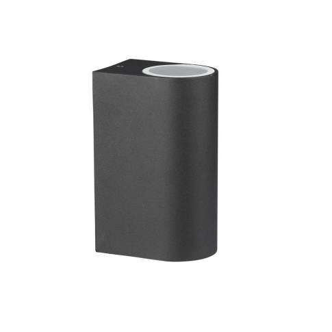 V-TAC - VT-7652 Kinkiet SLEEK dwukierunkowy 2xGU10 / Kształt: okrągły / Obudowa: Czarna / IP44 - 7509