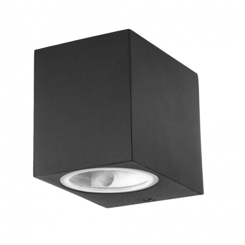 V-TAC - VT-7651 Kinkiet SLEEK GU10 / Kształt: kwadrat / Obudowa: Czarna / IP44 - 7510