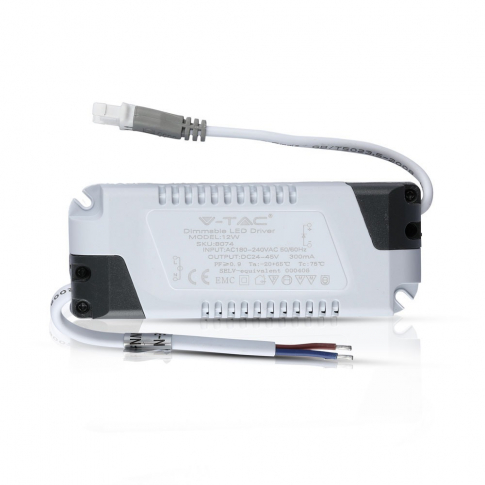 V-TAC - 12W Zasilacz z funkcją ściemniania do Paneli LED - 8074