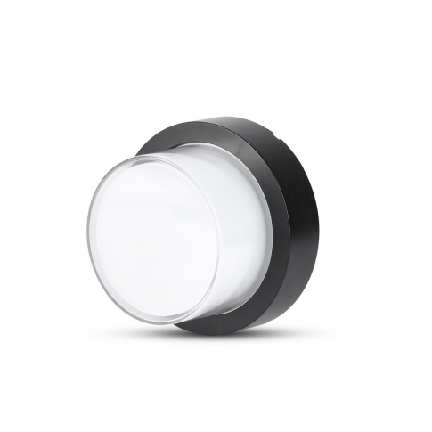 V-TAC -  12W Lampa ścienna LED / Barwa:3000K / Czarny / Okrągła - 8541
