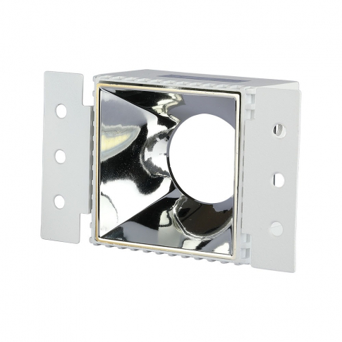 V-TAC - VT-890 Oprawa wpuszczana Spot / Trzonek:GU10 / Kwadratowa  / Biały FRAME+ / Chrom REFLECTOR - 8880