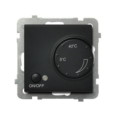 OSPEL - REGULATOR TEMPERATURY Z CZUJNIKIEM NAPOWIETRZNYM, CZARNY METALIK, SONATA - RTP-1RN/m/33