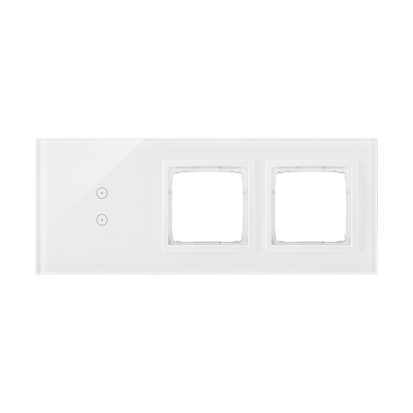 KONTAKT SIMON - Panel dotykowy S54 Touch, 3 moduły, 2 pola dotykowe pionowe + 2 otwory na osprzęty S54, biała perła - DSTR3300/70