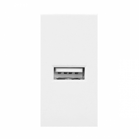 ORNO - NOEN USB, port modułowy 22,5x45mm z ładowarką USB, 2,1A 5V DC, biały - OR-GM-9010/W/USB