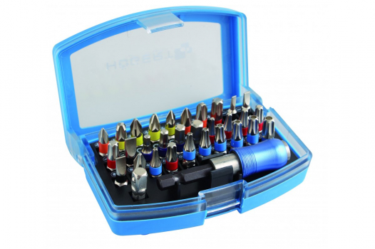 HOGERT - ZESTAW KOŃCÓWEK ŚRUBOKRĘTOWYCH, 1/4", STAL S2, 32 SZT. - HT1S400