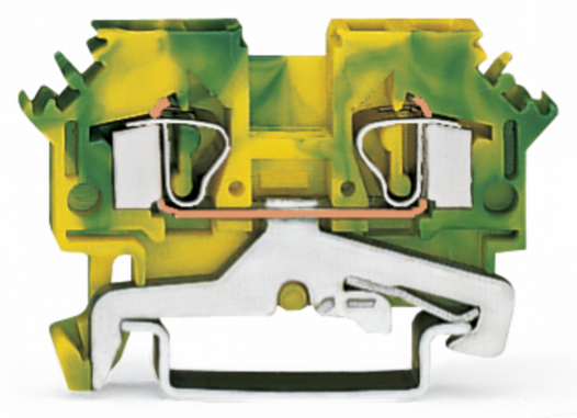 WAGO - ZŁĄCZKA PE 2-PRZEWODOWA 4 MM2 ŻÓŁTO-ZIELONA. - 281-607