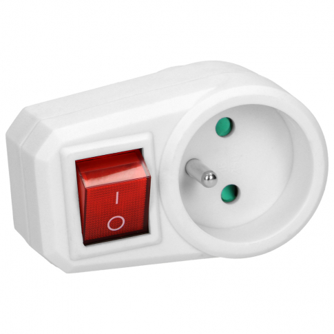 ORNO - Adapter 1x2P+Z z włącznikiem - OR-AE-13188