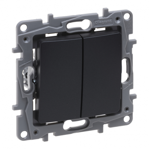 LEGRAND - ŁĄCZNIK ŚWIECZNIKOWY ZACISKI AUTOMATYCZNE 10AX ANTRACYT NILOE SELECTION - 762205