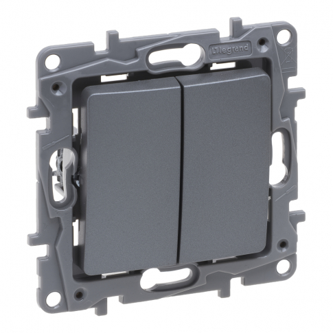 LEGRAND - NILOE SELECTION - ŁĄCZNIK SCHODOWY PODWÓJNY 10 AX STAL - 762302