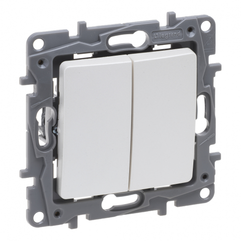 LEGRAND - ŁĄCZNIK SCHODOWY PODWÓJNY ZACISKI AUTOMATYCZNE 10AX PERŁOWY NILOE SELECTION - 762402