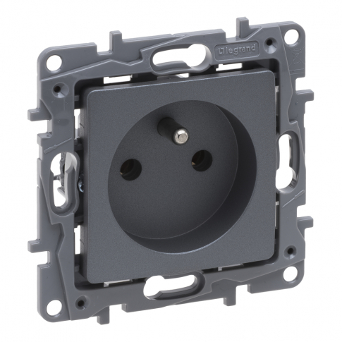 LEGRAND - NILOE SELECTION - GNIAZDO 2P+Z 16 A - 250 V~
(BEZ PRZESŁONY, ZACISKI ŚRUBOWE) STAL - 762340