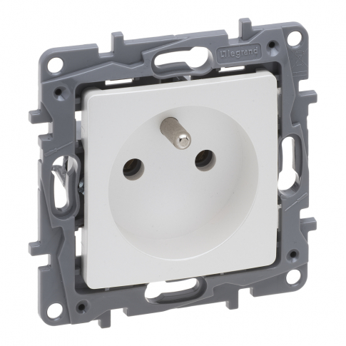 LEGRAND - GNIAZDO POJEDYNCZE Z UZIEMIENIEM 2P+Z ZACISKI ŚRUBOWE 16A 250V IP20 PERŁOWY NILOE SELECTION - 762440