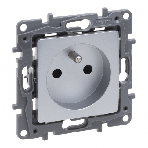 LEGRAND - NILOE SELECTION - GNIAZDO 2P+Z 16 A - 250 V~
(Z PRZESŁONĄ, ZACISKI ŚRUBOWE) ALUMINIUM - 762127