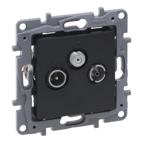 LEGRAND - GNIAZDO TV-RD-SAT PRZELOTOWE 14DB ANTRACYT NILOE SELECTION - 762264