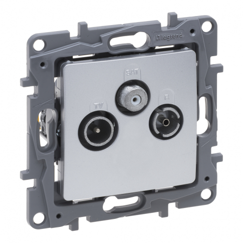 LEGRAND - NILOE SELECTION - GNIAZDO TV-RD-SAT ZAKOŃCZENIOWE 10 DB ALUMINIUM - 762165