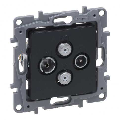 LEGRAND - NILOE SELECTION - GNIAZDO TV-RD-SAT-SAT KOŃCOWE DO INSTALACJI TYPU GWIAZDA 1,5 DB ANTRACYT - 762266