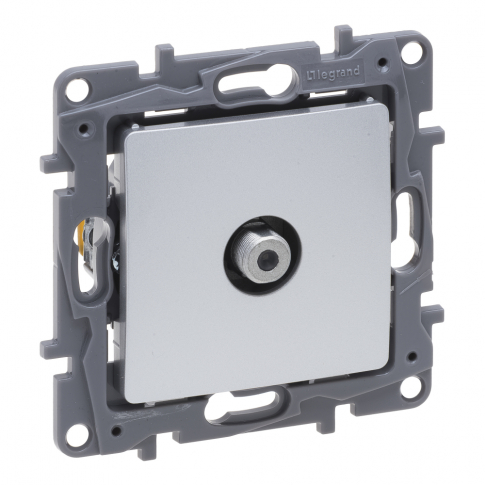 LEGRAND - NILOE SELECTION - GNIAZDO TV - "TYPU F" KOŃCOWE DO INSTALACJI TYPU GWIAZDA 1 DB ALUMINIUM - 762150