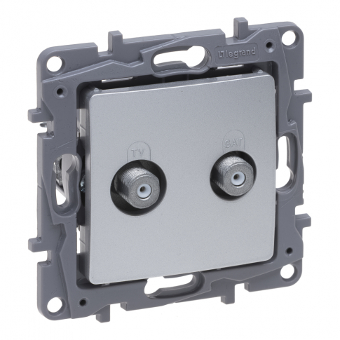 LEGRAND - NILOE SELECTION - GNIAZDO TV - "F-F" KOŃCOWE DO INSTALACJI TYPU GWIAZDA 1 DB ALUMINIUM - 762149