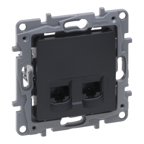 LEGRAND - NILOE SELECTION - GNIAZDO 2 X RJ 45 KAT. 6 UTP ANTRACYT - 762274