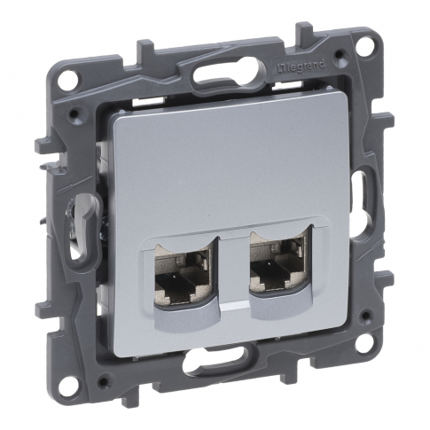 LEGRAND - NILOE SELECTION - GNIAZDO 2 X RJ 45 KAT. 6 STP ALUMINIUM - 762176