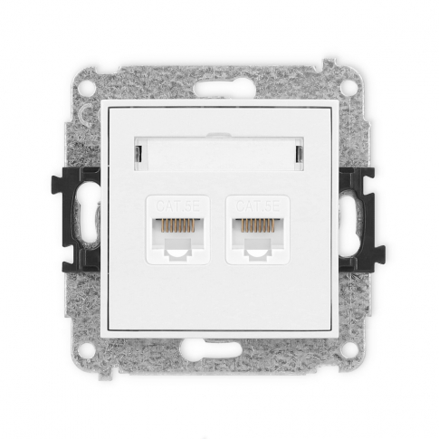 KARLIK - MINI BIAŁE GNIAZDO KOMP.PODW.2XRJ45 KAT.5E MGK-2 - MGK-2