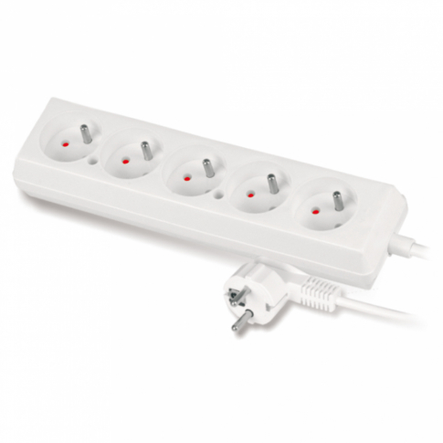 PLASTROL - PRZEDŁUŻACZ 3MB 5-KROTNY 5X2P+Z OMY 2X1,0 BIAŁY 10A 2500A - PS-570/3,0 BIAŁY
