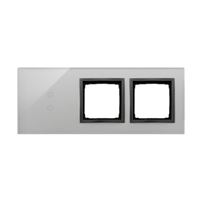 KONTAKT SIMON - Panel dotykowy S54 Touch, 3 moduły, 2 pola dotykowe pionowe + 2 otwory na osprzęty S54, burzowa chmura - DSTR3300/72
