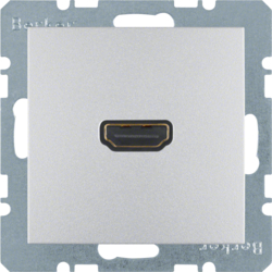 HAGER - GNIAZDO HDMI Z PRZYŁĄCZEM 90° ALU MAT B.KWADRAT/B.7  - 3315431404