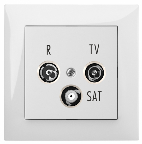 ELEKTRO-PLAST NASIELSK - GNIAZDO ANTENOWE RTV-SAT KOŃCOWE MODUŁ BIAŁE SENTIA - 1453-10