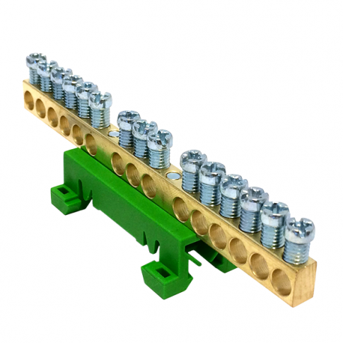 MOREK - PE15 kolor zielony 15x16mm2 Listwa zaciskowa uziemiająca - MAD0015G15