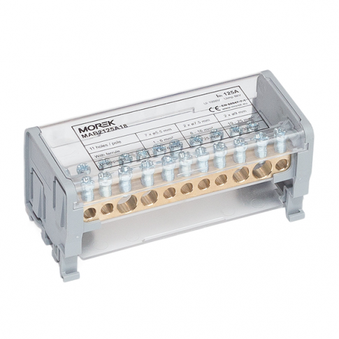 MOREK - Blok dystrybucyjny Moblock 2P 1000V 125A-11 2x35 + 2x25 + 7x6mm2 - MAB2125A18