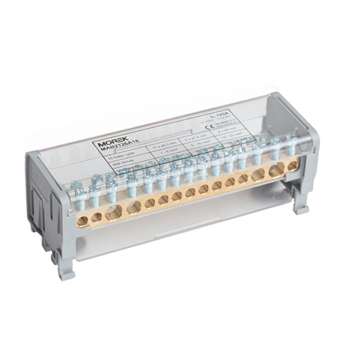 MOREK - Blok dystrybucyjny Moblock 2P 1000V 125A-15 2x35 + 2x25 + 11x6mm2 - MAB2126A18