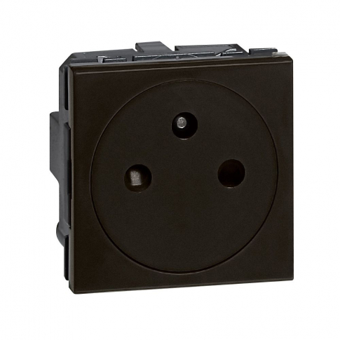 LEGRAND - MOSAIC - GNIAZDO 2P+Z 16 A - 250 V~ - ZACISKI AUTOMATYCZNE - 2 MODUŁOWE - ANTRACYT - 079121L