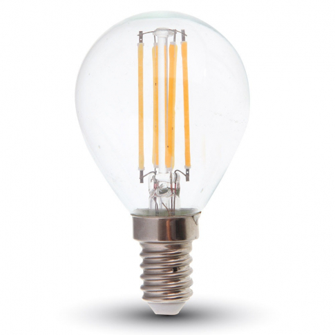 V-TAC -  6W P45 Filament / Klosz Transparentny/ Barwa:2700K / Trzonek: E14 / Skuteczność: 130lm/W - 2854