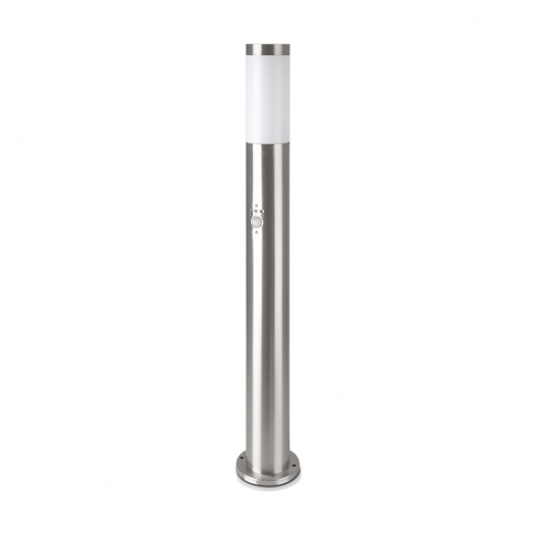 V-TAC - VT-838  Słupek ogrodowy z PIR / Obudowa: Stal nierdzewna / Wysokość: 80cm / Gniazdo: E27 / IP44 /  Kolor: Satynowy nikiel - 8960