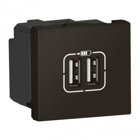 LEGRAND - MOSAIC - ŁADOWARKA 2 X USB 2400 MA TYP-A + TYP-A ANTRACYT - 079194L