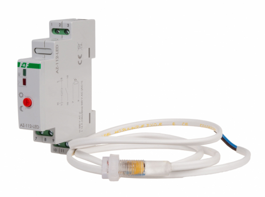 F&F - Automat zmierzchowy AZ-112-LED z zewnętrzną sondą, przekaźnik InRush16 A (160 A/20 ms) - AZ-112-LED