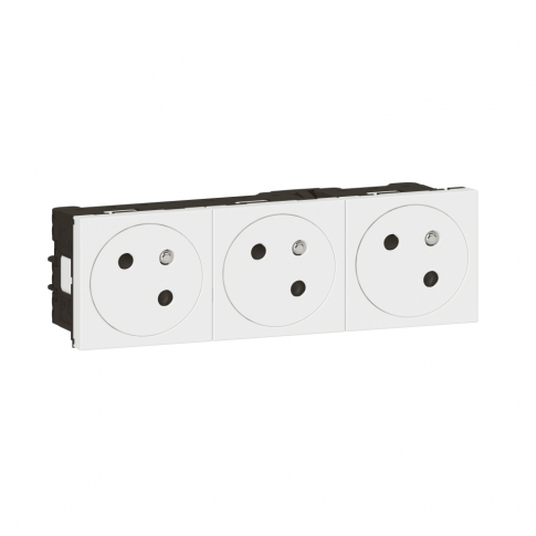 LEGRAND - MOSAIC GN 3X2P+Z PODŁĄCZENIE PRZEZ ZAC AUTOMATYCZNE-6 MODUŁÓW BIAŁE 16A-250V~ - 278165L