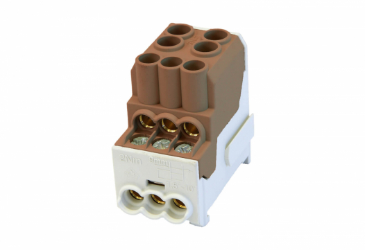 SIMET - BLOK ROZDZIELCZY DYSTRYBUCYJNY SDB 100 AL/CU 80010 SIMBLOCK BRĄZOWY - 81601015