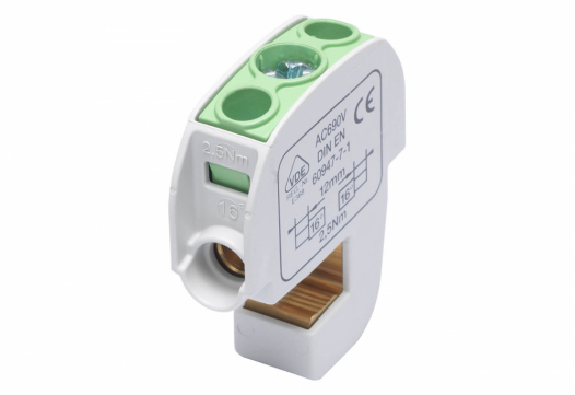 SIMET - ZACISK IZOLOWANY SZYNOWY SBB 16 86105 SIMBLOCK ZIELONY - 81550005